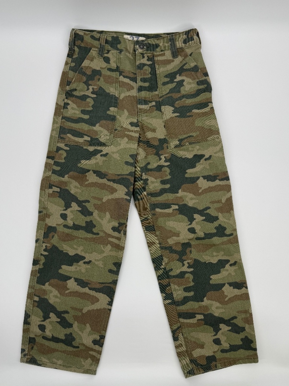 We The Free People Camo Utility Fatigue High Rise Pants Straight Leg Women 27